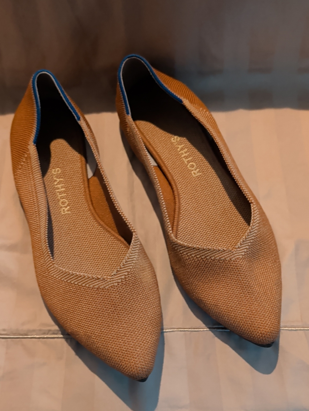 Rothy's Women's Pointed Knit Flats in Tan